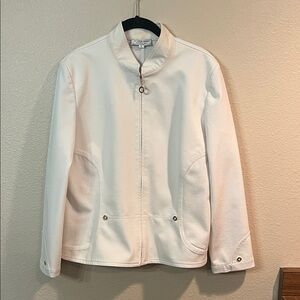 St. John Cream Zip-Up Jacket